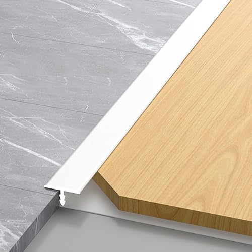 Raouoae T-Profil Übergangsprofil Für Bodenbeläge Floor Transition Strips 3 Stück 100cm Metallstreifen Perfekter Höhenausgleich Für Laminat, Parkett Und Vinyl(Weiß,Breite: 10 mm) von Raouoae