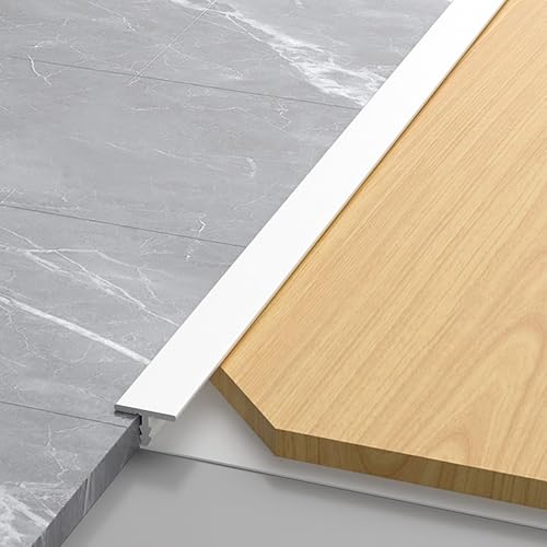 Raouoae T-Profil Übergangsprofil Für Bodenbeläge Floor Transition Strips 3 Stück 100cm Metallstreifen Perfekter Höhenausgleich Für Laminat, Parkett Und Vinyl(Weiß,Breite: 8mm) von Raouoae