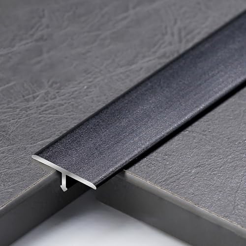 Raouoae ÜBergangsprofil Bodenübergangsleiste T-Profil Für Flache Spaltabdeckung 3 Stücke 90cm Pflegeleicht Übergangsschiene Für Holz/Laminat/Vinyl/Fliesen(Schwarz,Breite: 15 mm) von Raouoae