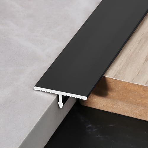 Raouoae Übergangsschienen T-Formleisten 100cm 3 Stück Doorway Strip Übergangsprofile Übergangsschienen Metallstreifen Für Laminat, Vinyl Und Parkett(Schwarz,Breite: 15 mm) von Raouoae