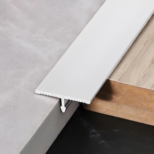 Raouoae Übergangsschienen T-Formleisten 100cm 3 Stück Doorway Strip Übergangsprofile Übergangsschienen Metallstreifen Für Laminat, Vinyl Und Parkett(Weiß,Breite: 12mm) von Raouoae