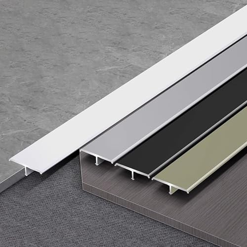 Raouoae Universelles T-Profil Türschwellen Leiste Floor Transition Strips 3 Stück 100cm Übergangsprofil Flexibler Bodenabschluss Für Vinyl, Parkett Und Laminat(Schwarz,Breite: 15 mm) von Raouoae