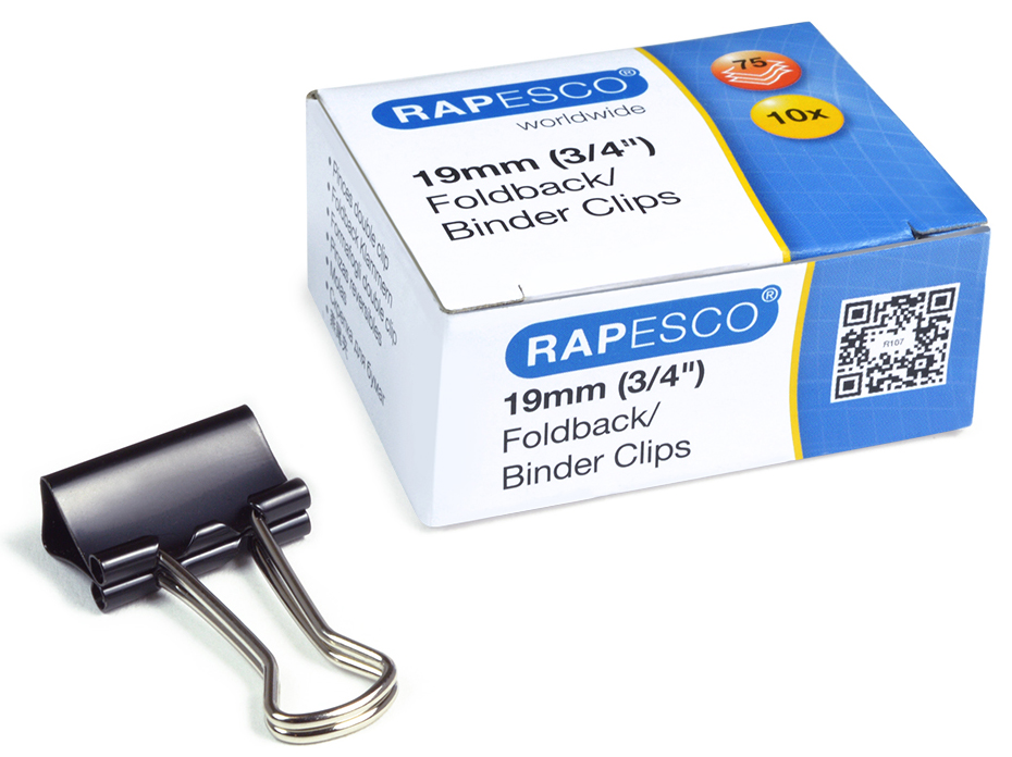 RAPESCO Foldback-Klammern, Breite: 32 mm, farbig sortiert von Rapesco