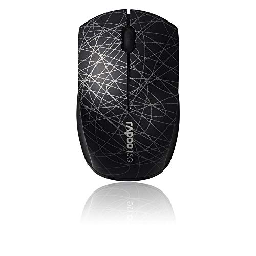 Rapoo 3300P Plus kabellose Maus wireless Mouse 2.4 GHz Computermaus 1000 DPI Sensor 6 Monate Batterielaufzeit kompakt ergonomisch für PC & Mac - schwarz von Rapoo