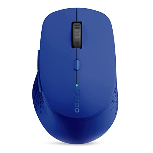 Rapoo M300 Silent kabellose Maus wireless Mouse 1600 DPI Sensor 9 Monate Batterielaufzeit leise Tasten ergonomisch für Rechtshänder PC & Mac - blau von Rapoo