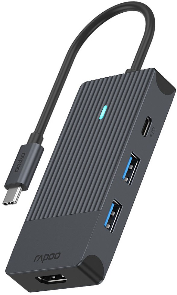 USB-C 4-in-1 Multiport Adapter grau von Rapoo