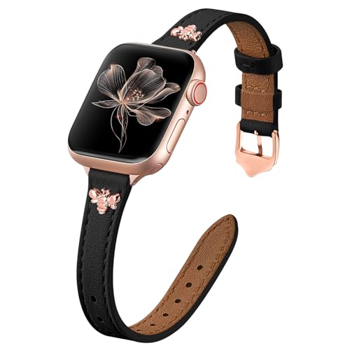 Raradev Armband Kompatibel mit Apple Watch Armband 41mm 40mm 38mm 44mm 45mm 42mm, Leder Band für iWatch Series 9 8 7 6 5 4 3 2 1 SE von Raradev