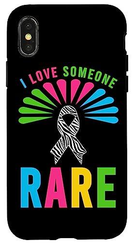 Hülle für iPhone X/XS Shirt zum Tag der seltenen Krankheit 2025 - I Love Someone Rare von Rare Diseases Warriors Apparel.