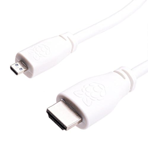 Raspberry Pi offizielles 4 Micro HDMI Kabel, weiss, 2,0m von Raspberry Pi