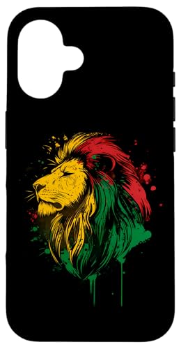 Hülle für iPhone 16 DJ Lion Of Judah Jamaican Rasta Reggae Musik Kopfhörer von Rasta Reggae Roots