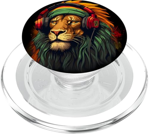 Rasta Reggae Lion Rastafarian Pride Reggae-Musik aus Jamaika PopSockets PopGrip für MagSafe von Rasta Reggae Roots