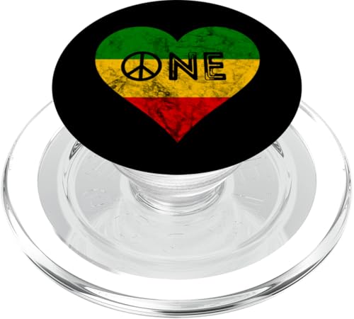 Reggae-Herz One Pride Liebe Rasta Reggae-Musik Rastafarian PopSockets PopGrip für MagSafe von Rasta Reggae Roots