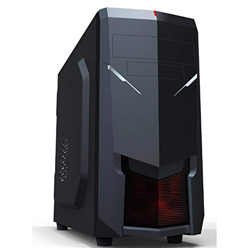 Rasurbo Midi-Vort-X II Midi-Tower Gehaeuse, Gaming-Gehaeuse Schwarz/Rot 1 Vorinstallierter LED Lueft von Rasurbo