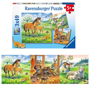 Ravensburger Kuschelzeit Puzzle, 3 x 49 Teile von Ravensburger