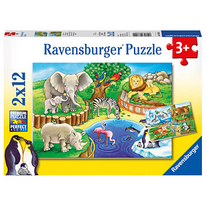 Ravensburger Tiere im Zoo Puzzle, 2 x 12 Teile von Ravensburger