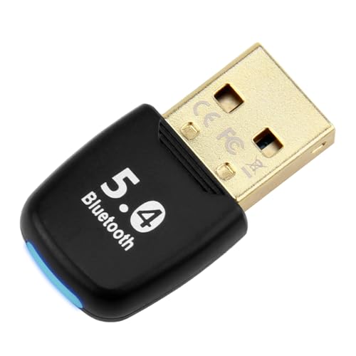 5.4 Bluetooth Adapter, USB Bluetooth Adapter für PC - Plug & Play Geringe Latenz 150m Lange Distanz, Kompatibel mit Windows 11/10/8.1/7 für Desktop Laptop Headset Tastatur Maus Gamepad von Raykce