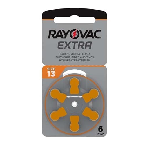 60 Rayovac Extra Nr 13 Hörgerätebatterie Zinc Air (P13 PR48 ZL2) mit 2 Stück LUXTOR® Reinigungstücher für Hörgeräte und Otoplastiken von Rayovac Extra