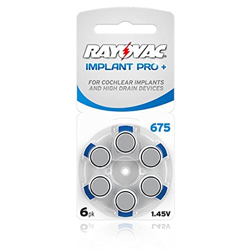 6 Neue Batterien Rayovac Implant Pro Plus für Hörgeräte, Größe 675 von Rayovac