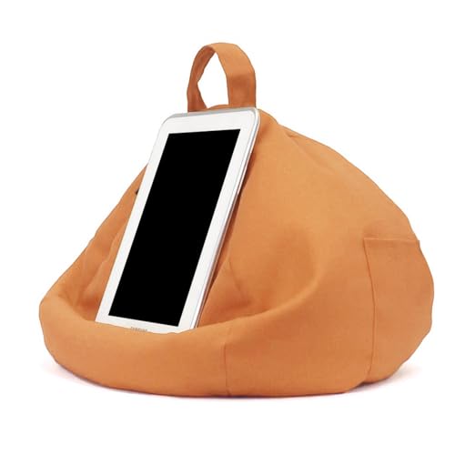 Raypontia Tablet Sitzsack - 23 * 23 * 15 cm Handy Sitzsack Kissen,Klein Sitzsack Für Handy,Tablet Ständer Kissen,Tablet Ständer Mit Kissen,Tablet Kissen Ständer,Tablet Handy Ständer Kissen, Orange von Raypontia