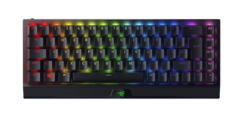 Razer BlackWidow V3 Mini HyperSpeed (Yellow Switch) – Kabellose 65% mechanische Gaming-Tastatur (leise mechanische Schalter, Bluetooth, USB-C, Stealth Pudding-Tastenkappen) UK-Layout, Schwarz von Razer