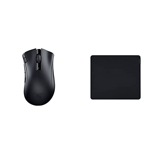 Razer DeathAdder V2 X Hyperspeed - Ergonomische Wireless Gaming Maus Schwarz & Gigantus V2 Large - Weiches Gaming-Mauspad für schnelle Spielstile und optimale Kontrolle, 450 x 400 x 3mm - Schwarz von Razer