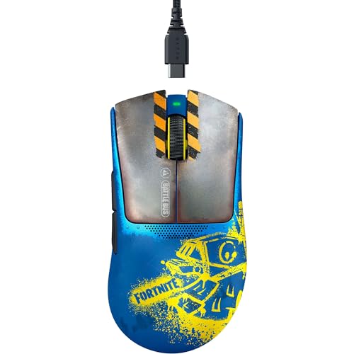 Razer DeathAdder V3 Pro - Fortnite Edition Kabellose Esports Gaming-Maus - Focus Pro 30K DPI optischer Sensor (63g leicht, ergonomische Form, Mausschalter Gen-3, HyperSpeed Wireless) Fortnite von Razer