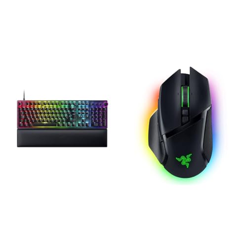 Razer Huntsman V2 (Red Switch) - Praktisch latenzfreie Optische Gaming-Tastatur & Basilisk V3 Pro - Anpassbare kabellose Gaming-Maus HyperScroll Tilt Wheel von Razer