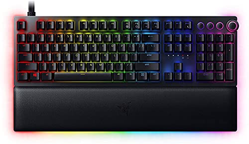 Razer Huntsman V2 Analog - Premium Gaming Tastatur mit analogen optischen Schaltern (ergonomische Handgelenkauflage, Digitale Drehsteuerung, 4 Medientasten, RGB-Chroma) UK-Layout | Schwarz von Razer