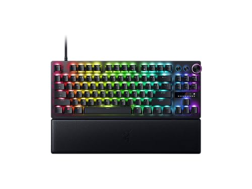 Razer Huntsman V3 Pro TKL (Switches Analog) – Tenkeyless Gamer-Tastatur (Schnellspanner, 0,1–4 mm verstellbare analoge optische Schalter, PBT Doubleshot-Tasten) AZERTY-Tastatur, Schwarz von Razer