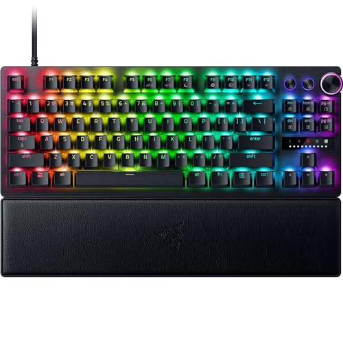 Razer Huntsman V3 Pro Tenkeyless - Analoge optische E-Sport TKL-Tastatur ohne Ziffernblock - Snap Tap & Rapid Trigger (Digitaler Drehregler, Doubleshot-PBT-Tastenkappen) US-Layout | Schwarz von Razer