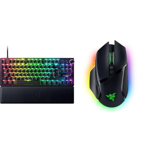 Razer Huntsman V3 Pro Tenkeyless - Analoge optische E-Sport-Tastatur & Basilisk V3 Pro - Anpassbare kabellose Gaming-Maus HyperScroll Tilt Wheel von Razer