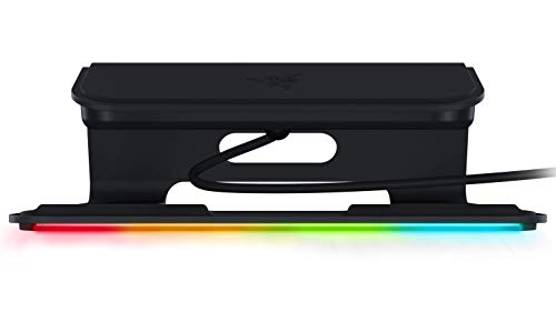 Razer Laptop Stand Chroma - Laptopständer mit RGB Chroma Beleuchtung (USB 3.0 Hub mit 3 Anschlüssen, 18 Grad Neigungswinkel, Aluminium und ergonomisches Design) Schwarz von Razer