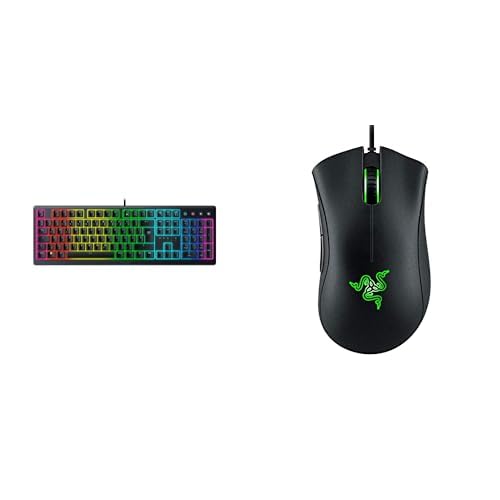 Razer Ornata V3 + DeathAdder Essential (2021) Bundle - Flache Mecha-Membran-Gaming Tastatur DeathAdder Kabelgebundene Gaming-Maus mit Optischem Sensor mit 6400 DPI | Schwarz von Razer