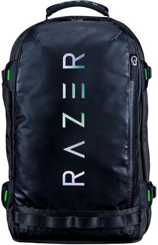 Razer Rogue V3 Backpack (17.3") - Kompakter Reise Rucksack (Fach für Laptop bis 15 Zoll, Abriebfest, Außenhülle aus Polyester) Schwarz/Chroma von Razer