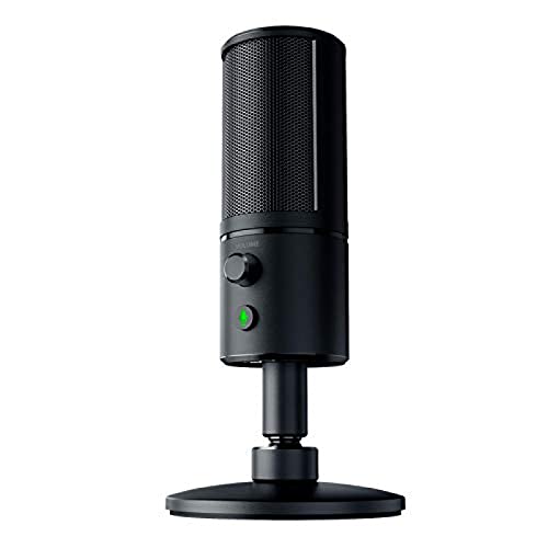 Razer Seiren X USB-Streaming-Mikrofon, Profi-Qualität, integrierte Stoßdämpfer-Halterung, Supernieren-Richtcharakteristik, eloxiertes Aluminium Matte Black von Razer