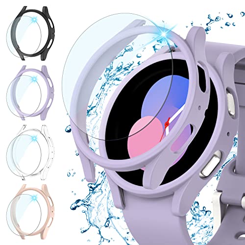 Rc-Z Displayschutzfolie für Samsung Galaxy Watch 5/Galaxy Watch 4 44 mm, 【4+4 Stück】 Bumper Full Around Face Cover Hülle Ersatz für Samsung Galaxy Watch 5/Galaxy Watch 4 44 mm Zubehör von Rc-Z