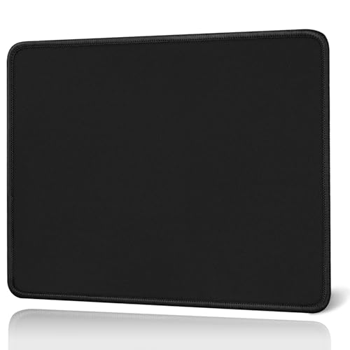 Rcege Großer Mauspad für Schreibtisch - 27 x 21 cm Gaming-Mauspad mit genähten Kanten, Nicht rutschender Unterlage, Schreibtischmatte für Tastatur und Maus (Black, 10.63x8.26 inch) von Rcege