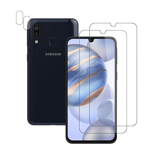 Rcokas [2+2 Stück für Panzerglas Samsung A40 Schutzfolie, 9H Kameraschutz, Anti-Kratzen Schutz Glas, Kompatibel mit Folie Galaxy A40 Displayschutz Samsung Galaxy A40 Panzerglas von Rcokas