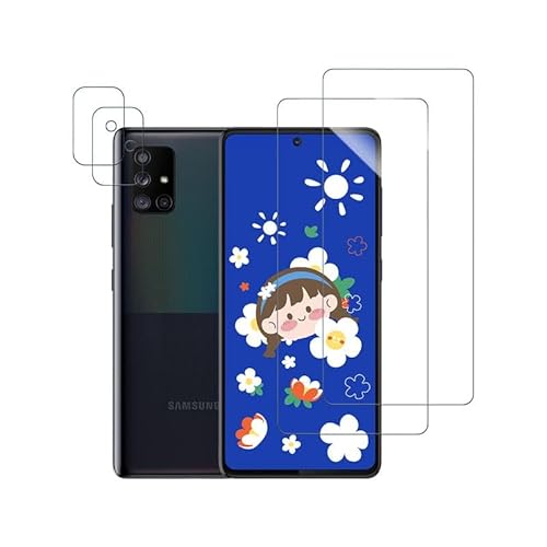 Rcokas [2+2 Stück für Schutzfolie Samsung A71 Panzerglas Galaxy A71 Schutz Samsung Galaxy A71 Kameraschutz, [9H Härte][Samsung Galaxy A71 5G][Ultra-klar][HD Displayschutzfolie] von Rcokas