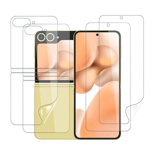 Rcokas für [2+2 Sets Z Flip 6 5G Schutzfolie Z Flip 6 5G Schutz Samsung Z Flip 6 Folie Galaxy Z Flip 6 Displayschutz [Soft TPU][HD Displayschutzfolie Samsung Galaxy Z Flip 6 5G] von Rcokas