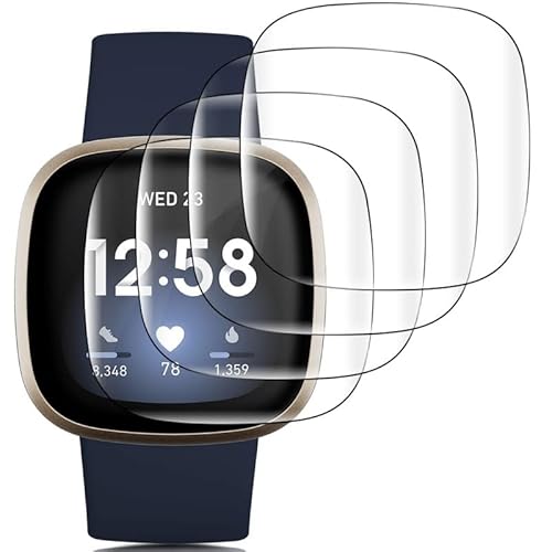 Rcokas für [4 Stück Fitbit Versa 4 Schutzfolie Fitbit Versa 4 Schutz Fitbit Versa 4 Folie Fitbit Versa 4 Displayschutz [Soft TPU][HD Displayschutzfolie Fitbit Versa 4][Ultra-klar] von Rcokas