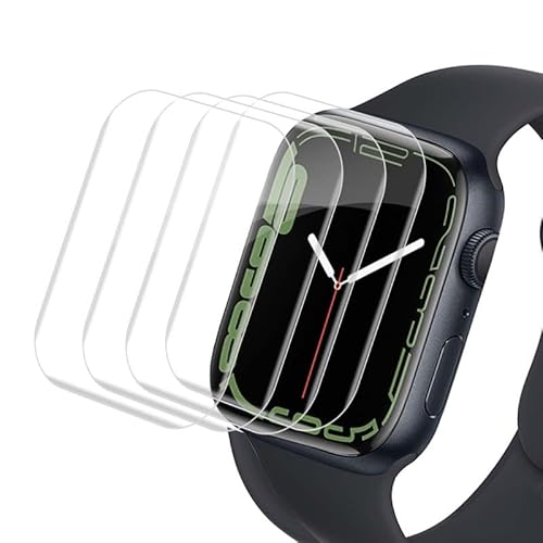 Rcokas für Schutz Apple Watch 9 Schutzfolie Apple Watch 8 Panzerglasfolie[4 Stück][Soft TPU][HD Displayschutzfolie], für Folie Apple Watch 7 41mm Displayschutz Apple Watch Series 7/8/9 41mm Schutz von Rcokas