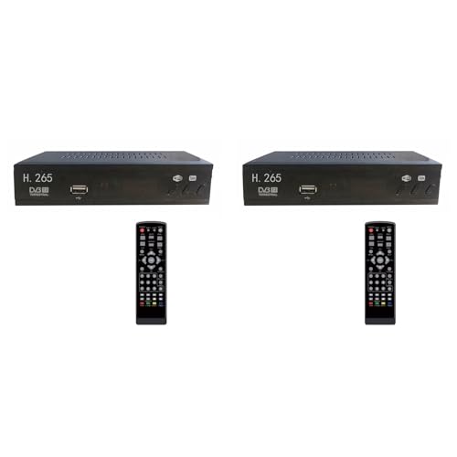 Rdjumpdjo 2X DVB T2 HEVC 265 Digitaler TV-Tuner DVB-T2 265 1080P HD-Decoder USB-Terrestrischer TV-Empfänger EPG-Set-Top-Box, EU-Stecker von Rdjumpdjo