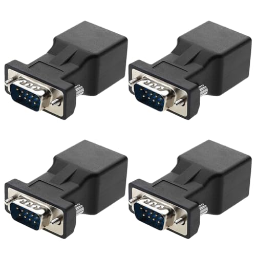 Rdjumpdjo 4 Pack VGA Extender Stecker Auf RJ45 CAT5 CAT6 20M Netzwerk Kabel Adapter COM Port zu LAN Ethernet Port Konverter von Rdjumpdjo