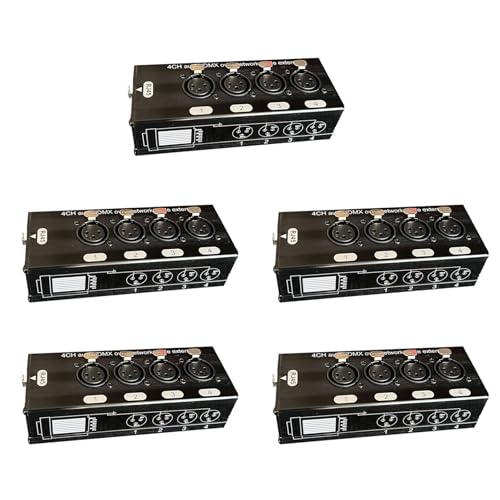 Rdjumpdjo 5 Stück 4-Kanal-3-Pin-XLR-Audio- und -ÜBer-Netzwerk-Kabel-Extender, DMX512-Netzwerk-Signal-Extender, Weiblich von Rdjumpdjo