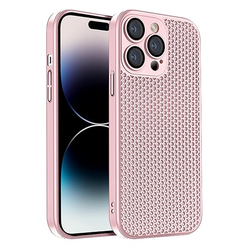 Rdyi6ba8 Wärmeableitungs Hülle Kompatibel mit iPhone 14 Pro Max,[Anti-Fingerabdruck] Atmungsaktive kühlende Handyhülle Ultradünne PC-Abdeckung Schutzhülle für iPhone 14 Pro Max,Rosa von Rdyi6ba8