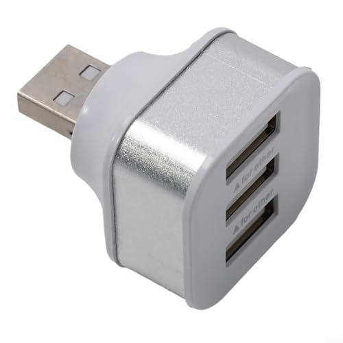 Kompakter 3-Port-USB-Hub-Adapter, nur Ladung, USB 2 0, Gold/Silber/Schwarz (Silber) von ReachMall