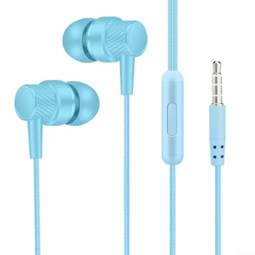 ReachMall Deep Bass und Cl Audio-In-Kopfhörer, High-Definition-Kopfhörer mit tiefem Bass, kabelgebundene In-Ear-Kopfhörer (blau) von ReachMall