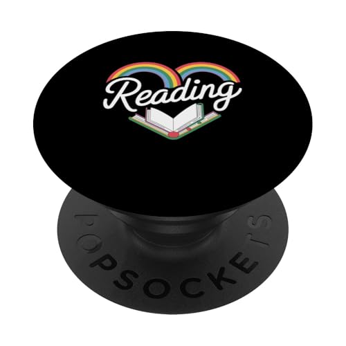 Ich liebe es, Herz, Regenbogen-Bücherwürmer zu lesen PopSockets Klebender PopGrip von Reading Librarian Book Club