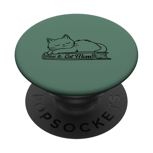 Buchliebhaber und Katzenmutter, Bibliothekarin, niedliches Kätzchen PopSockets Klebender PopGrip von Reading Lover and Cat Mom Designs